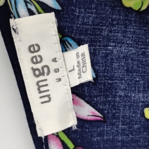 Umgee shorts romper floral print open back size large with pockets lace trim - Picture 5 of 8